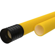 EVOCAB HARD 50/40 mm PE-kabelrør m/muffe, korr./glat, 6 m, gul (Sælges kun i hele længder)
