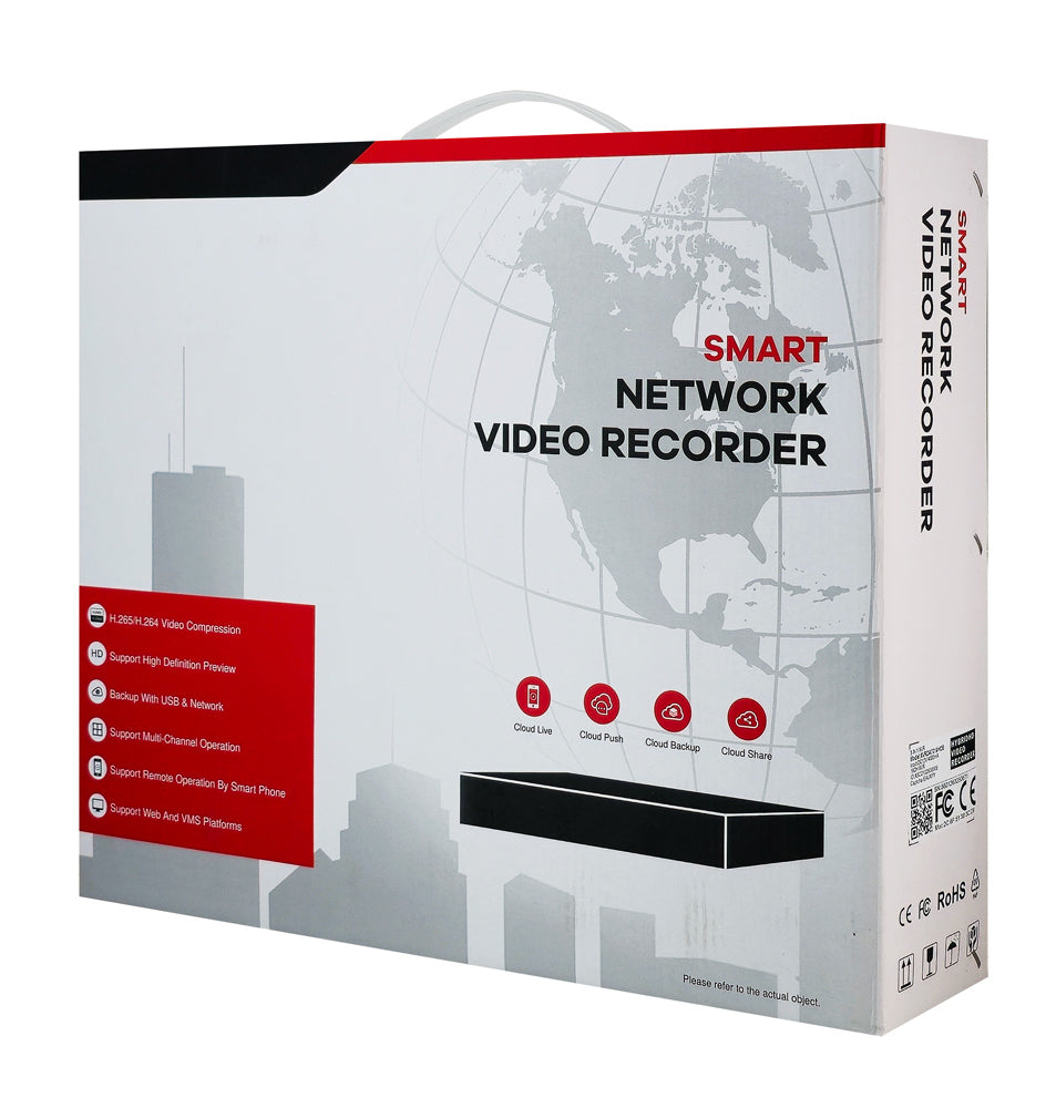 HD CCTV Hybridoptager, 16 kanal, TVI/CVI/AHD/Analog/IP, 5MP