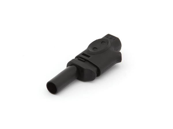 Bananstik - 4mm, IEC1010 sikkerhedsstik, Sort (stabelbar)