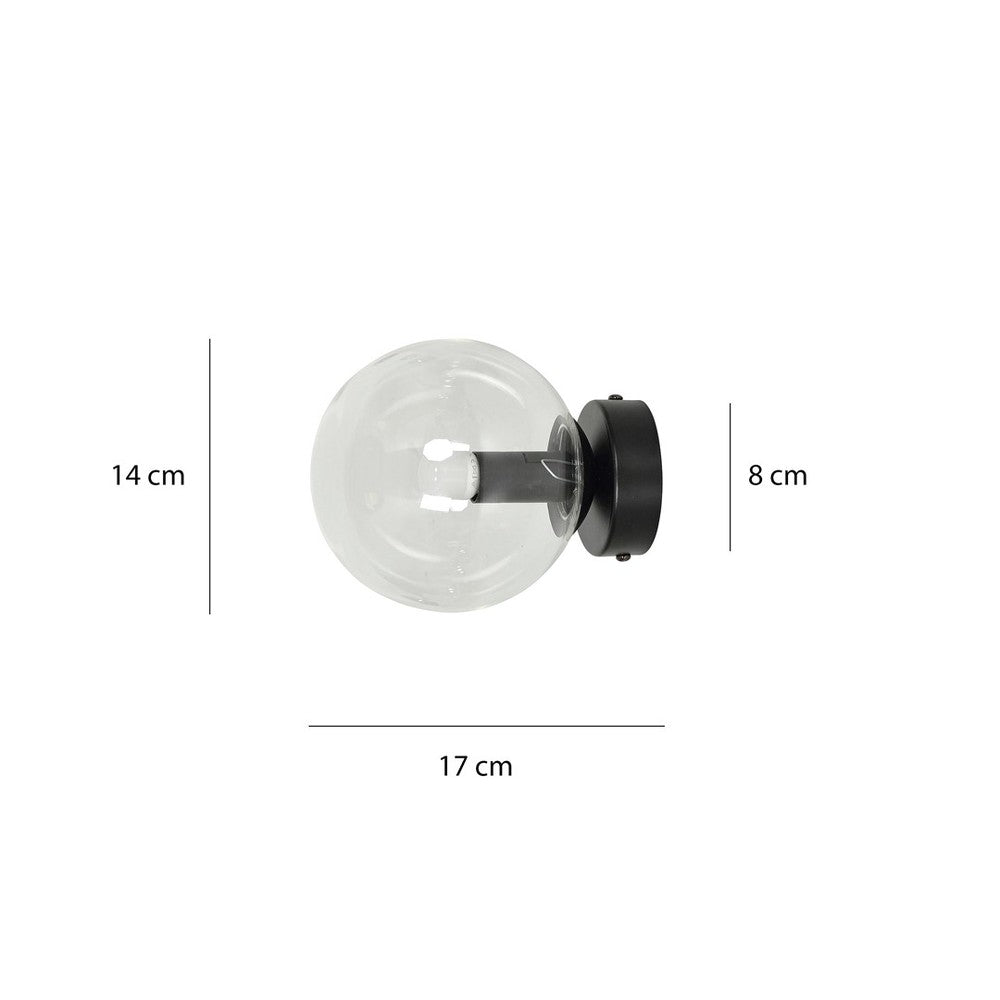 Rossi K1 Transparent Pendellampe Ø14 cm - E14, 230V, Max 10W (Lyskilde ikke inkluderet)