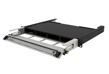 Fiberpanel udtræksbar 1HE HD-1U-SP for splice og G2 moduler - iPatch ready - Sort