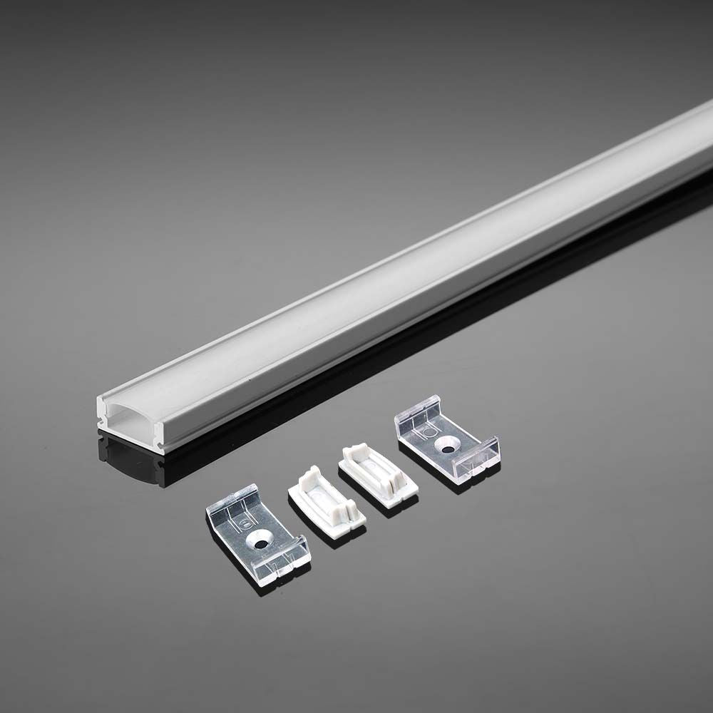 Monteringssæt til LED-strip på 20mm overflade, 2000x23,5x10,4mm, hvid diffuser, PCB inkluderet.