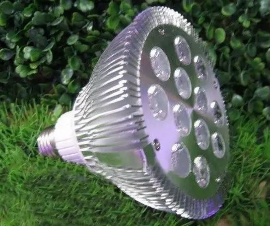 LED vækstlys, 12W, E27, Ren blå, Grow lamp