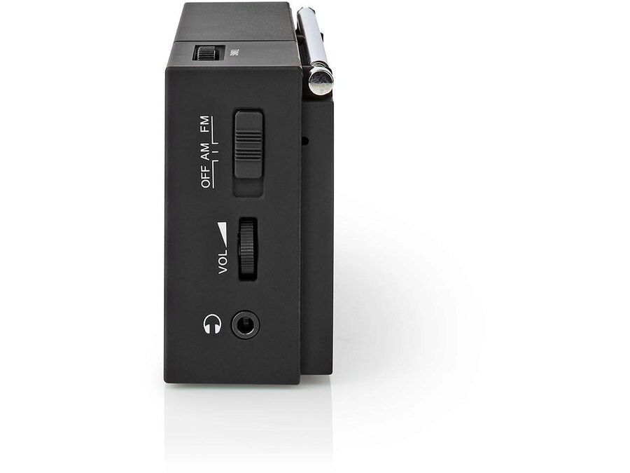 Bærbar FM-radio - AM/FM, Batteri, Analog, Sort