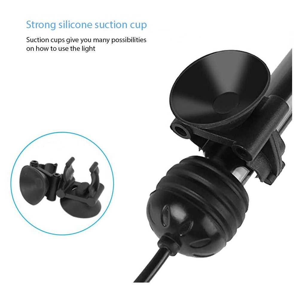 48 cm RGB akvarie armatur - 5W LED, sugekopmontering, IP67, memory funktion