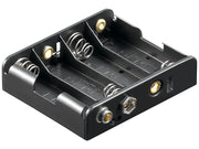 Batteriholder til 4xAA bat. (m. knapterminaler)