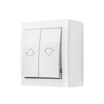 Simon X4 Jalousi-afbryder, 10 AX, 250 V~, skruefiksering, hvid