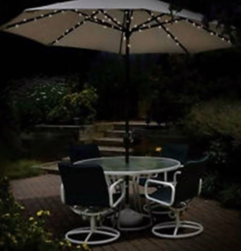 Veli solcelle parasol lyskæde