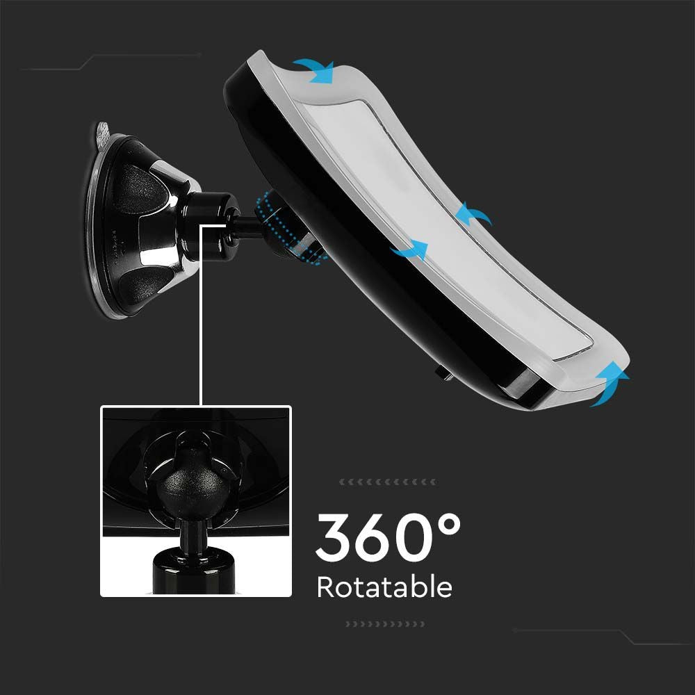 3,2W LED Spejllampe med Sort Hus og 3xAA Batteri - Perfekt til Badeværelset - 16,2x19,2cm