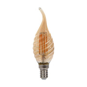 4W Twisted Kertepære E14 med Amber Dæksel og Spids Form - 2200K, 350lm, RA80