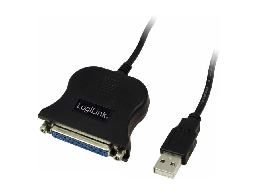 Printerkabel - USB til parallel SUBD25 pol hun, Sort (1,5m)