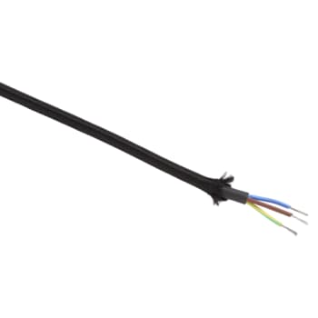 Stofledning VDH 180° 3G0,75 sort, H05SSD180, S100