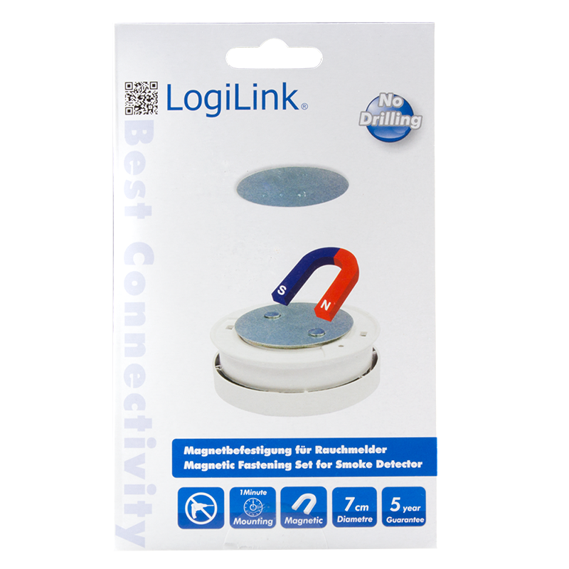 Magnetisk holder til røgalarm, Ø7cm