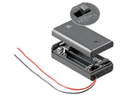 Batteriholder til 2xAA batteri, Lukket hus m. kontakt