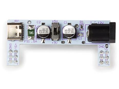 Breadboard strømforsyningsmodul - 3,3/5V, 500mA, USB-C