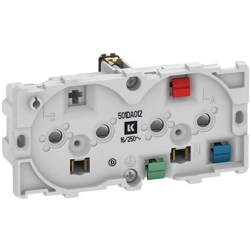 Fuga dobbelt stikkontakt 2-polet m/jord 2m