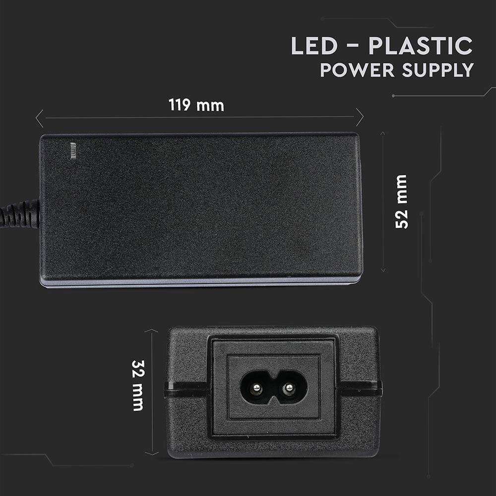 V-Tac 60W Strømforsyning til LED Strips - 24V DC, 2,5A, IP44 Vådrum