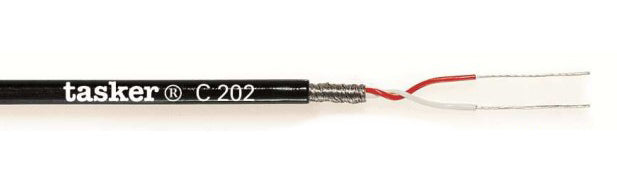Mikrofonledning - 2 x 0,08mm², Ø3mm Sort (metervare)