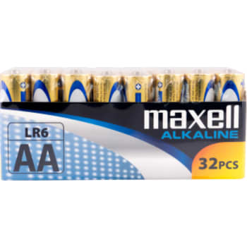Maxell Long Life alkaline AA / LR06 Shrink batterier, 32 stk.