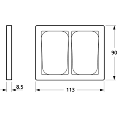 LK Fuga ramme Baseline 63 2x1½m - hvid