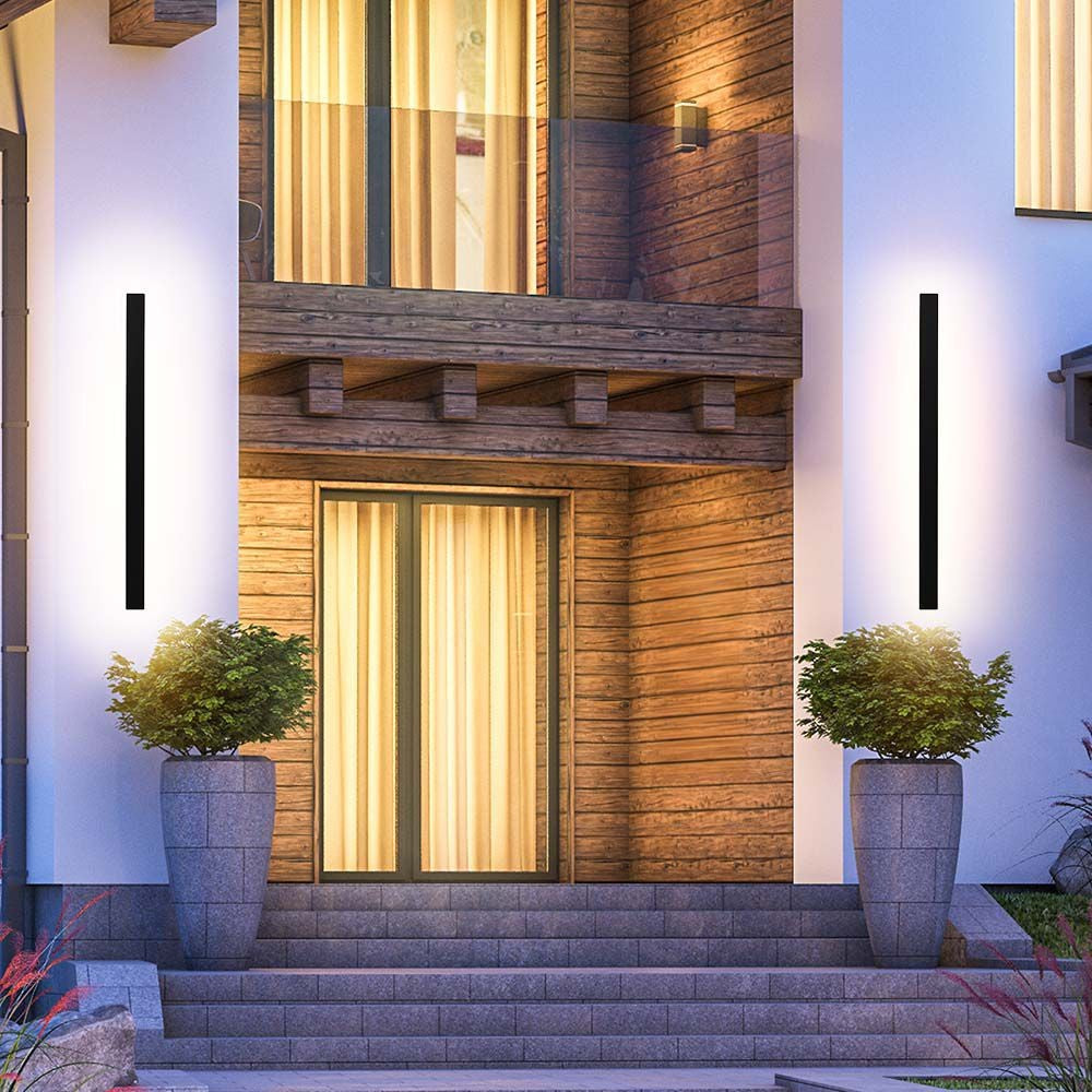 10W LED lineær væglampe - 4000K, antracit hus, IP65, 510*60*50mm.