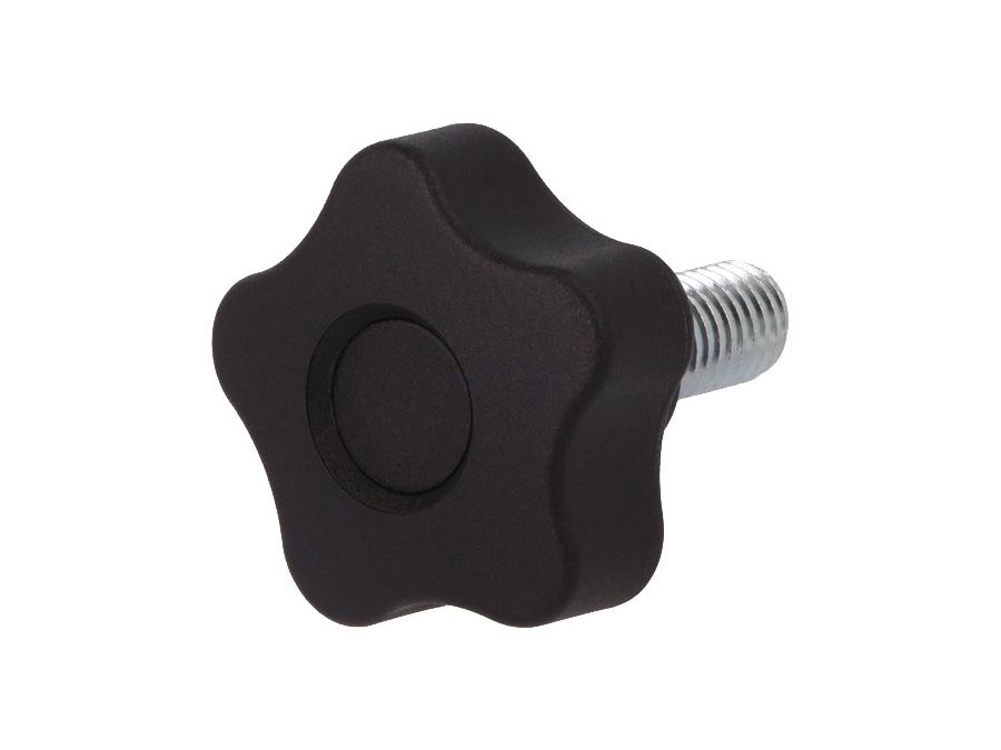 Fingerskrue - M12 x L40mm gevindaksel, Ø50mm greb (Sort)