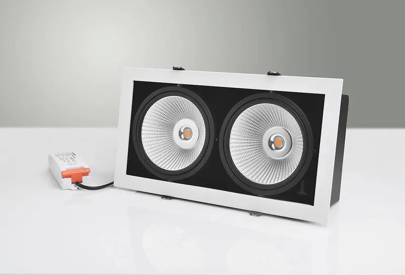 DOWNLIGHT LED, 2X10W, HVID/SORT, IP21