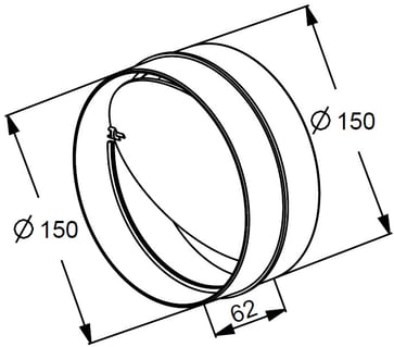 Rund Ø150 samlemuffe kontraspjæld