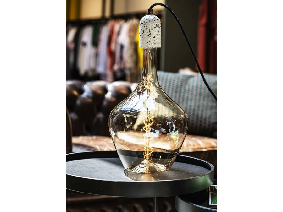 Stofledning m. E27 fatning - Terrazzo, Lysegrå (1,5m)