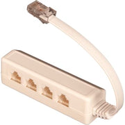 Splitter tele 1 x RJ45 plug / 4 x RJ45 jack hvid