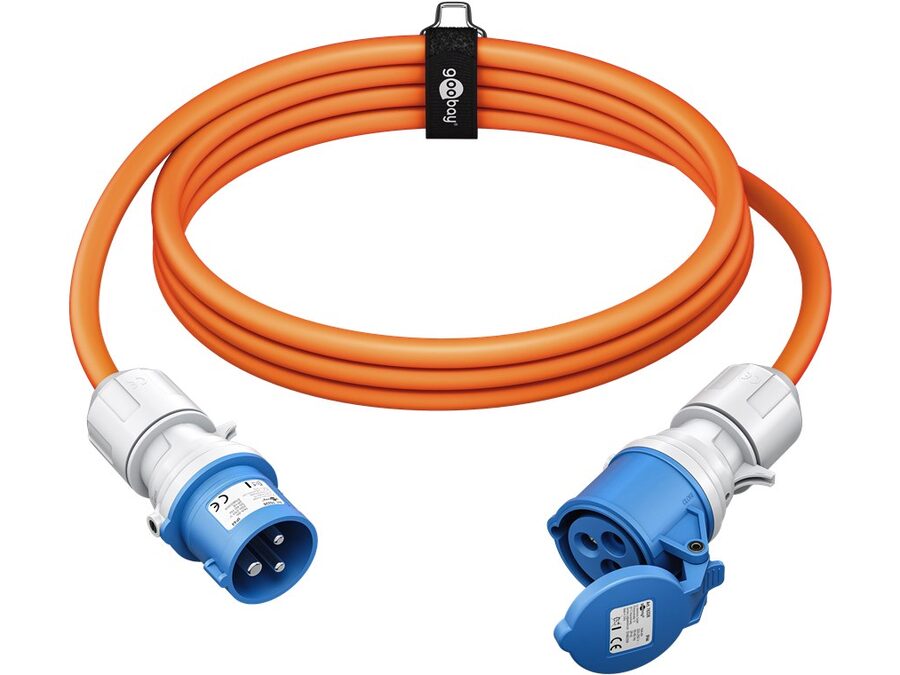 CEE forlængerkabel - CEE 3P hun til CEE 3P han (25m)