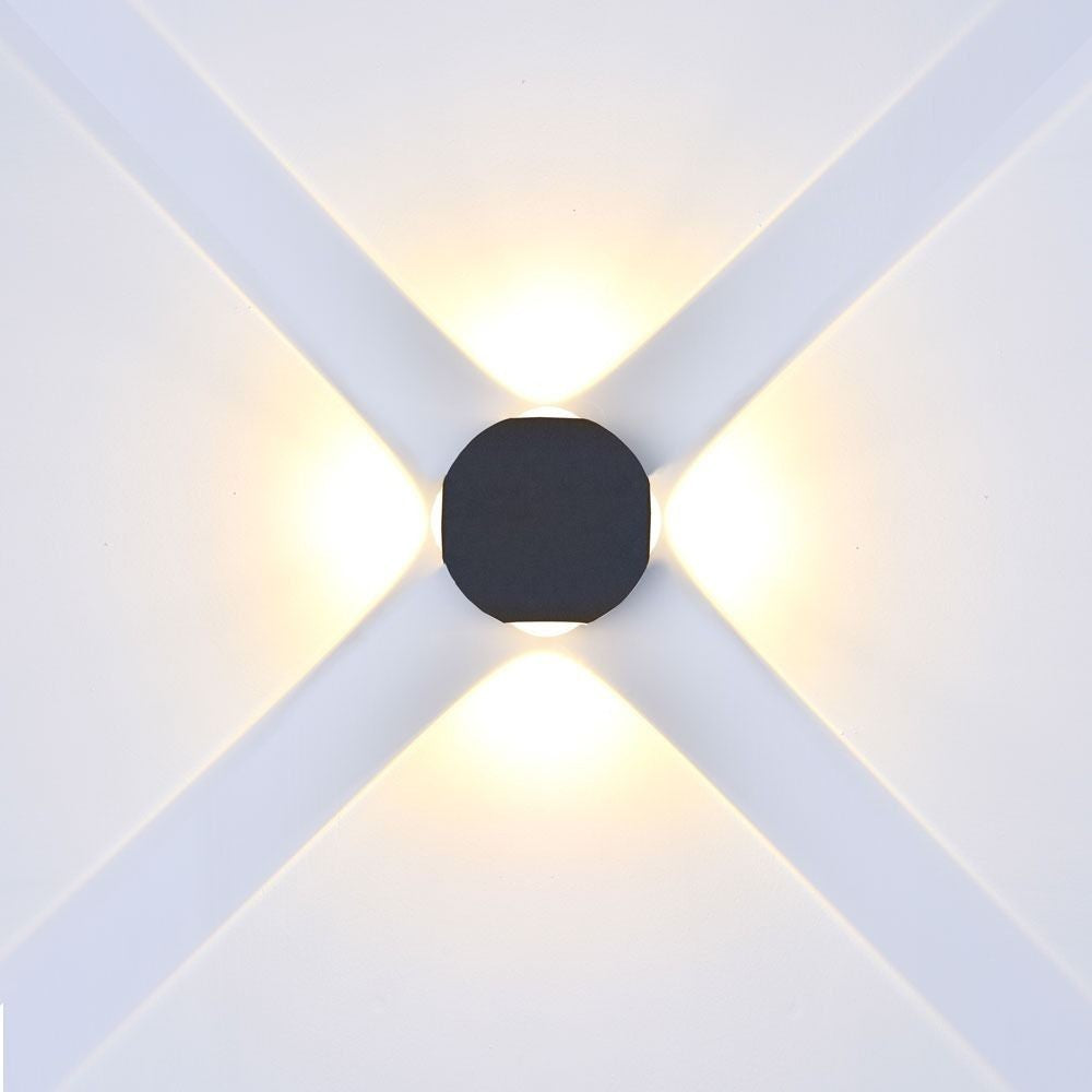 V-Tac 4W LED udendørs væglampe - Rund, IP65, inkl. lyskilde