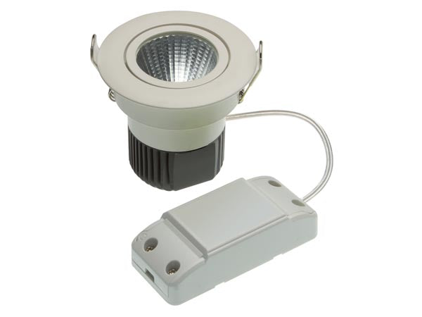 LED indbygningsspot - 230V / 12,6W Rund hvid kip, Varm Hvid