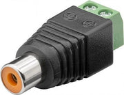 RCA (Phono) hunstik m. skrueterminaler