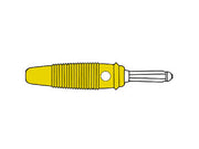 Prof. Bananstik, 4mm + sidehul, 16A, Gul (skruetype)
