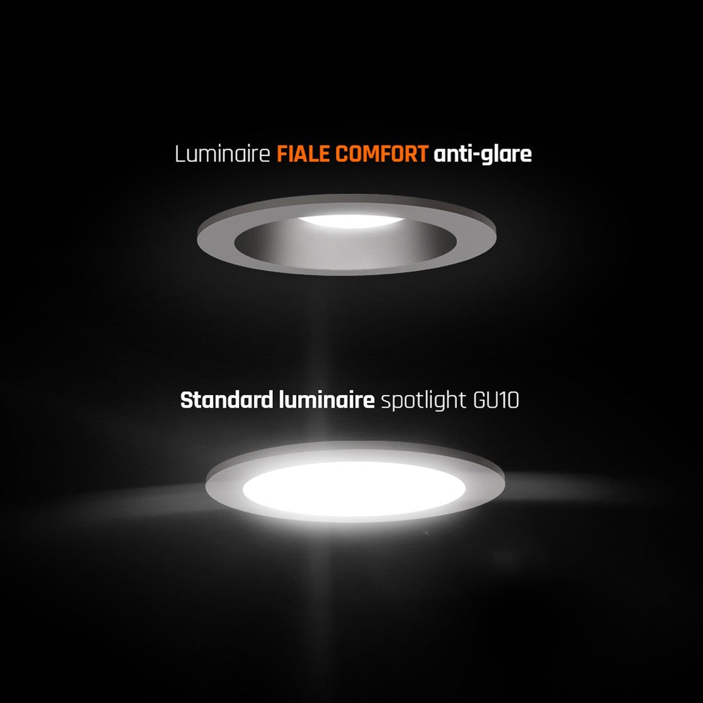Sort Justerbar LED Armatur GU10 - Anti-blænd, IP20, Ø85x50mm