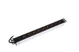 Powerpanel 9xSchuko med led 1U sort