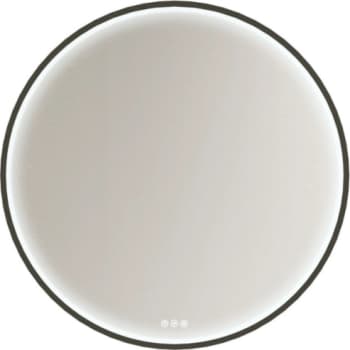 Dansani moon rammespejl ø75 cm, sort, lysstyring