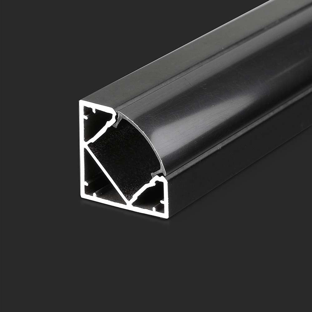 Monteringssæt til sort diffuser til LED-stribe, 2000x19x19mm