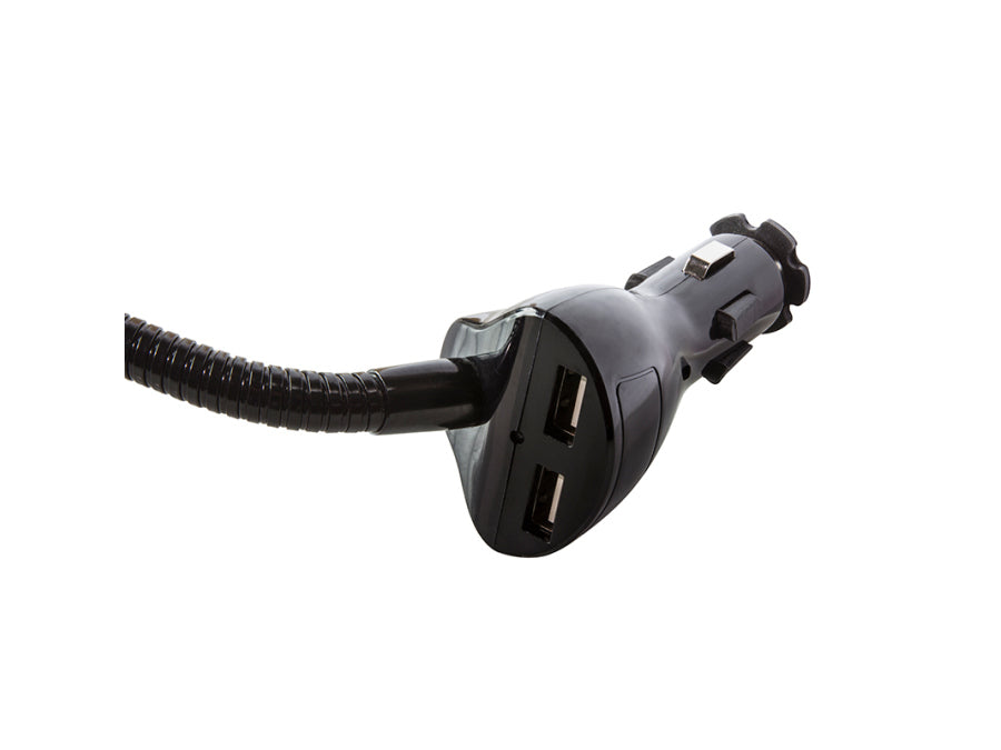 Svanehals billader/holder til smartphone - 2 x usb