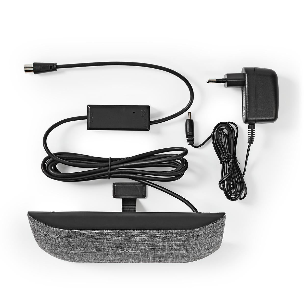 Indendørs DVB-T antenne - 0-25km, 28dB, FM/VHF/UHF, Grå