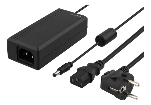 Netadapter - 12Vdc / 60W (5A), In-line, Sort (5,5x2,1mm)