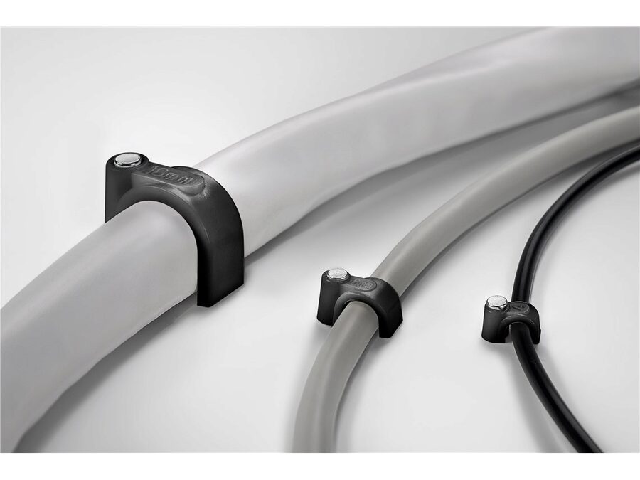 Kabelsøm-clips - Rund Ø5-7mm, Sort (100 stk. box)