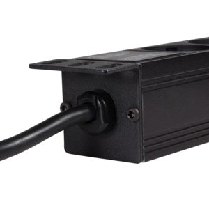 19" El-rackpanel - 9 x CEE7/3 hun, u. kontakt, Sort (2m)