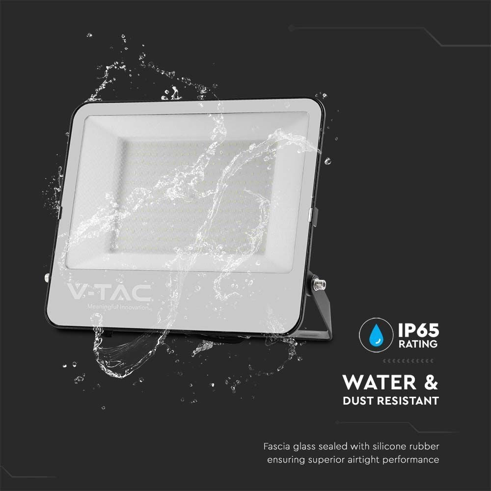 V-Tac 200W LED projektør - 185 lumen pr. watt, arbejdslampe, udendørs, vandtæt, højfarvegengivelse (RA70), 230V input