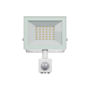 Projektør med PIR sensor - Noctis Lux 4, 30W, kold hvid, IP44, 230V, 2500lm, RA70, hvid, 141x185x53mm