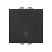 Simon 270 trykkontakt med lys - lys symbol 10A 230V mat sort