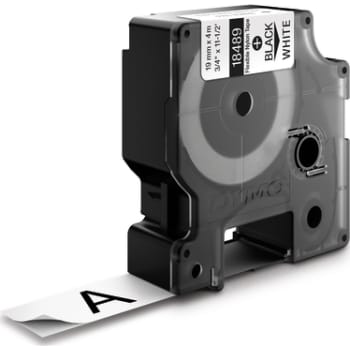 DYMO Rhino industri tape fleksibel nylon sort på hvid 19mmx3,5m