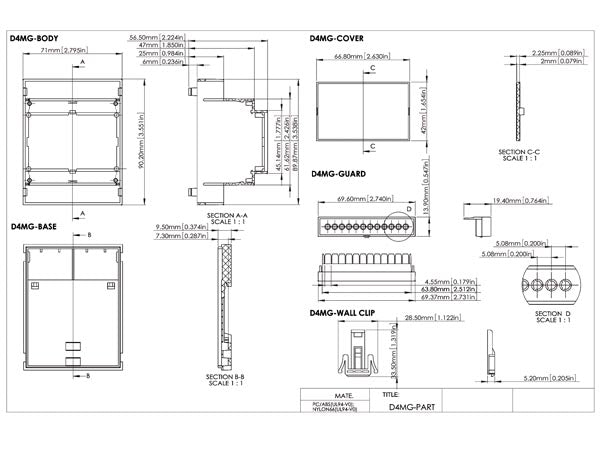 DIN-skinne Modulboks - 4 moduler