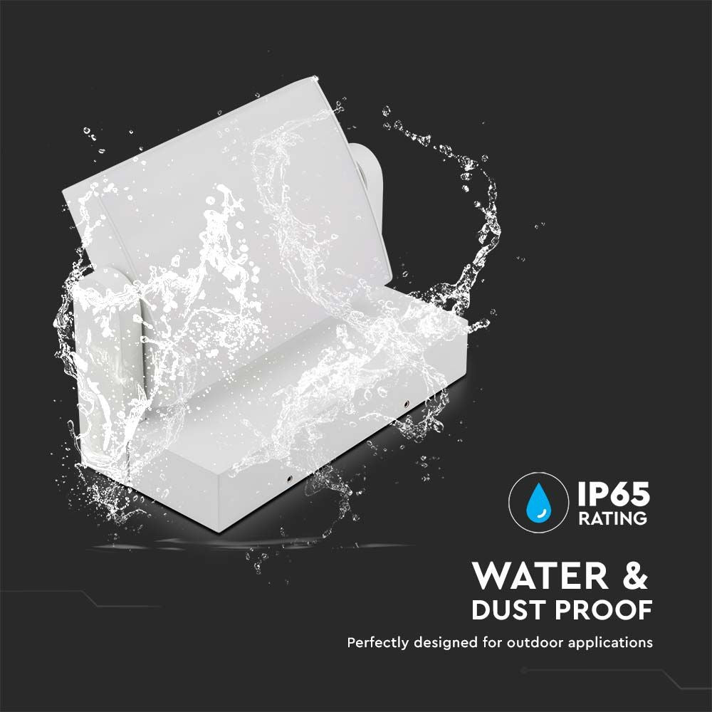 17W LED Væglampe - 3000K, Hvidt Hus, IP65, Effekt: 17W, 2520lm, RA80, IP65